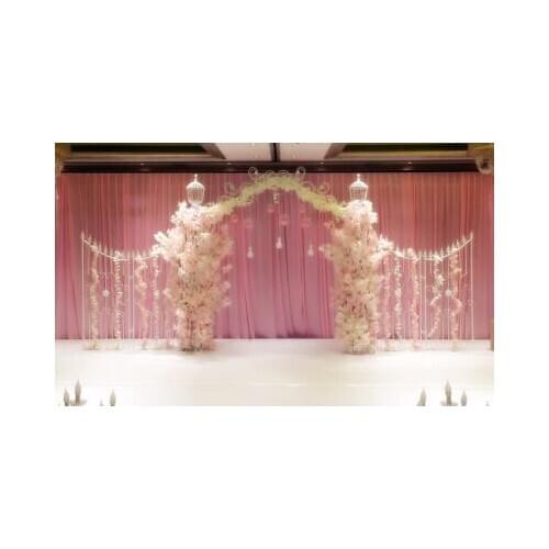 European wedding props pillar wrought iron door outdoor arch Mori wedding flower stand flower gate park gate happiness gate