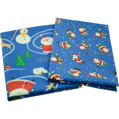 Booksew Cotton Fabric Print Snowman Christmas Needlework Patchwork Sewing Fabrics Tissue Material Fabric 2 Pcs/lot Ankara Fabric