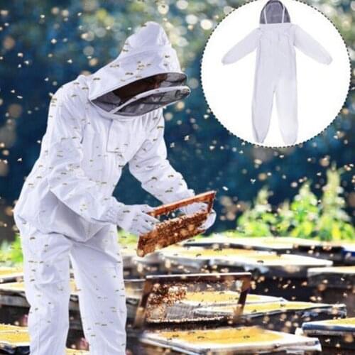 Cotton Full Body Beekeeping Clothing Veil Hood Hat Anti-Bee Coat Special Protective Clothing Beekeeping Bee Suit Equipment