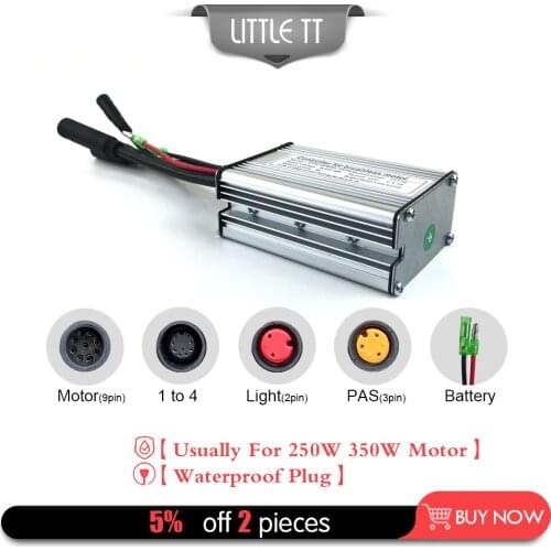 Ebike controller 36V48V 350W Waterproof Connector 17A 6Mosfet Controller with Throttle Brake PAS Sensor KT LCD4 LCD5 Display