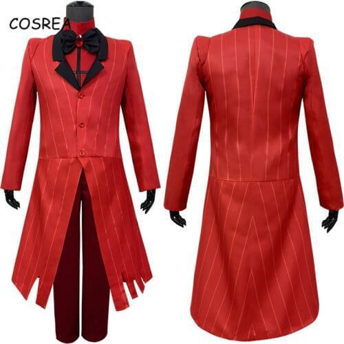 Cosrea Anime Hazbin Cosplay Costume Hotel ALASTOR Red Coat+Top+Pants+Tie Outfit Full Suit Outfits Halloween Disfraz Women Men