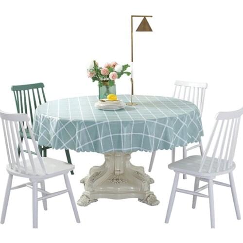 Round Table Cloth Pastoral PVC Plastic Kitchen Tablecloth Waterproof Oilproof Elegant Fabric Table Cover Decoration Home Hotel