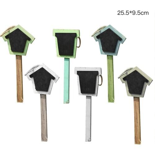 Markers Creative Gardening Label Chalkboard Stakes Labels Tags 6Pcs/Set Wooden Plunger Plant With Blackboard Pastoral Country