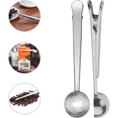 Multifunction Scoop stainless Steel Handle Milk Powder Coffee Bag Sealing Measuring Cup Soup Ladle Useful Kitchen Cooking Tool