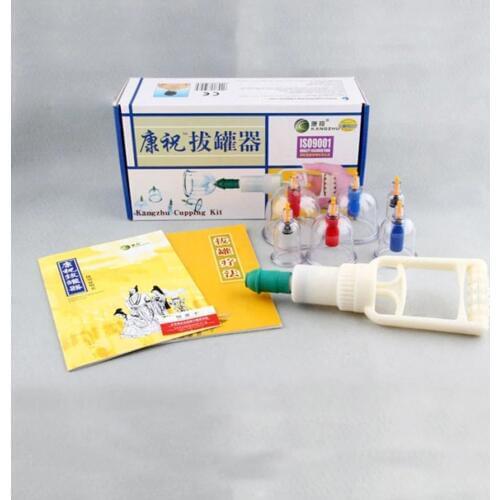 6 pc / Set Medical Vacuum Cupping with Suction Pump Set Kit body relaxation healthy Massage set Cans Cupping Suction Cup