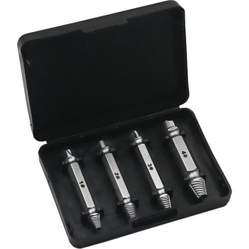 4pcs Damaged Screw Extractor Drill Bits Guide Set Broken Speed Out Easy out Bolt Stud Stripped Screw Remover Tool