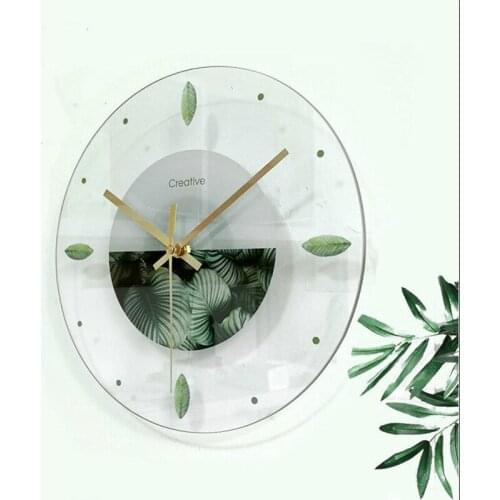 Nordic personality mute glass art wall clock creative home modern minimalist living room bedroom study dining room clock LB92511