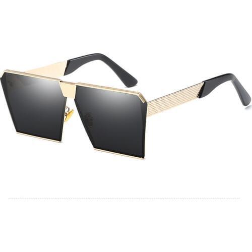 New Unisex Retro Sunglasses Europe America Fashion Trendy Spectacles For Women Men Eyeglasses Big Square Frame Rivets Temple D5