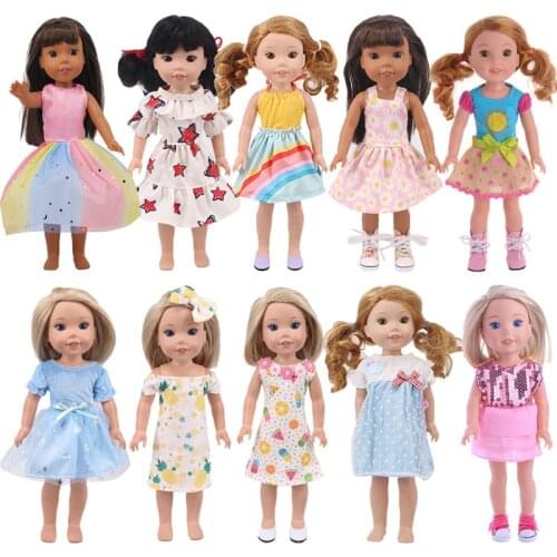 Doll Dress Skirts For 14.5 inch Wellie Wishers Camille Ashlyn Kendall Emerson 38-40Cm Nancy American Doll Generation Toy DIY