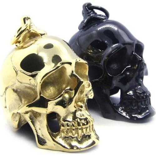 1pc Support Dropship Huge Heavy Cool Skull Pendant 316L Stainless Steel Jewelry Golden Black Big Skull Pendant