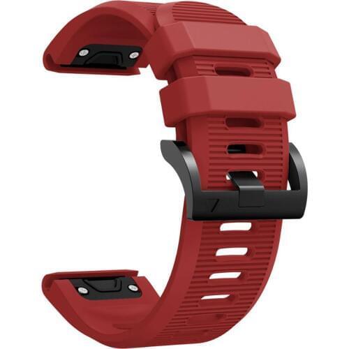 26mm silicone Watchband For Garmin Fenix 6X /5X/Fenix 3/Fenix 3 HR wrist Watch Strap black metal buckle Quick Release Easy fit