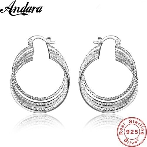 2020 New 925 Sterling Silver Earrings Multi-layer Design Earrings Women Fashion Jewelry Gifts