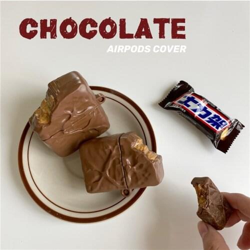 3D Cute Chocolate Cookies Snickers Wireless Earphone Case for Airpods 1 2 3 Pro Box Bluetooth Headset Silicone Luxury Cover