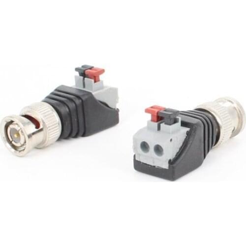 1pcs Welding-free BNC Connector Q9 Video Monitoring Plug Push-type Screw BNC Male Turn Positive and Negative Terminal Block