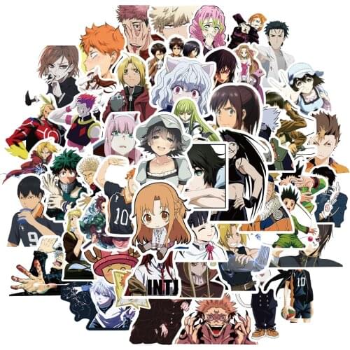 10/50PCS Japanese Anime Haikyuu!! /Attack On Titan/Jujutsu Kaisen Stickers to DIY Laptop Luggage Guitar Skateboard Decal