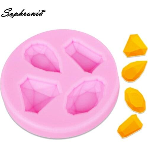 10PCS/SET Four Gem Cooking Tools Chocolate Ice Mold Decoration Silicone Mold Fondant Sugar Craft Molds DIY Cake Decorating