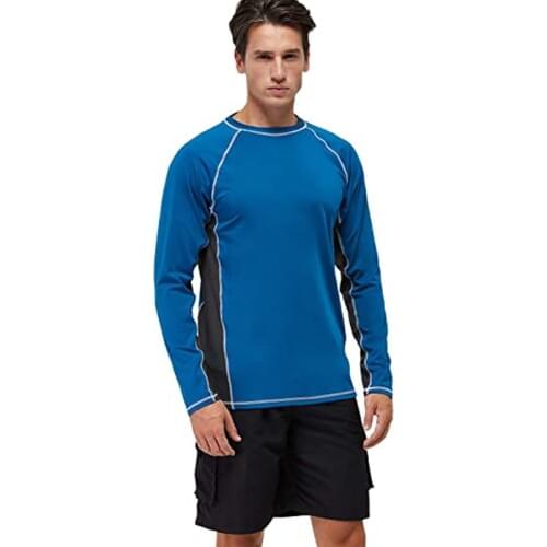 100% Polyester Mens Long Sleeve Shirts UPF 50+ Sun Protection SPF Running T-Shirt Lightweight Athletic Workout Hiking Swim