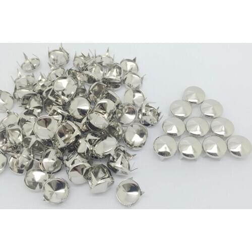 100pcs DIY 12mm Round Cone Punk Studs Spots Claw Rivet Leather Crafts