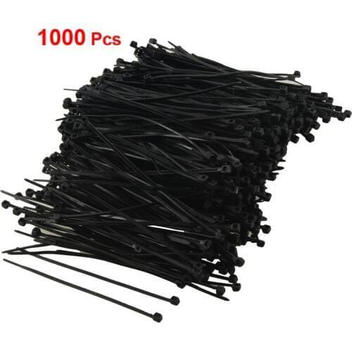 1000 Pcs Black Plastic Cable Zip Tie Fasten Wrap 95mm x 2mm