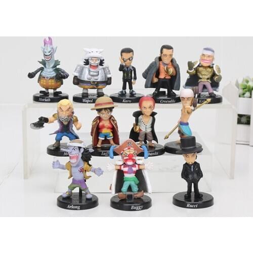 12 In 1 anime one piece figure luffy nami Pirate Sailing King Q Version Of Hand-Made Doll Decorationction Cool figure toys