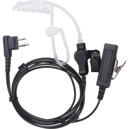 2Pin Covert Acoustic Tube Earpiece Headset Mic for Motorola Two Way Radios