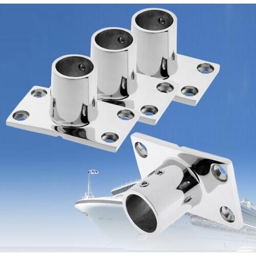 4x 316 Stainless Steel Boat Deck Hand Rail Fitting Rectangular Base 90 Degree for 22mm Tube Boat Deck Handrail Fitting Hardware