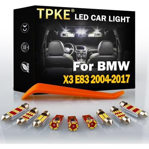 TPKE White Car Accessories Canbus LED Interior Light Kit For 2004-2016 2017 BMW X3 E83 Reading Light Map Dome License Plate Lamp