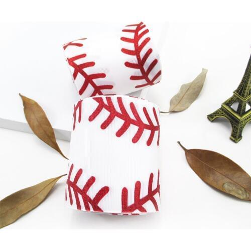 3"(75mm) glitter sports tennis baseball SOFTBALL soccer printed polyester ribbon 50 yards, wedding gift wrap,50Yc1030