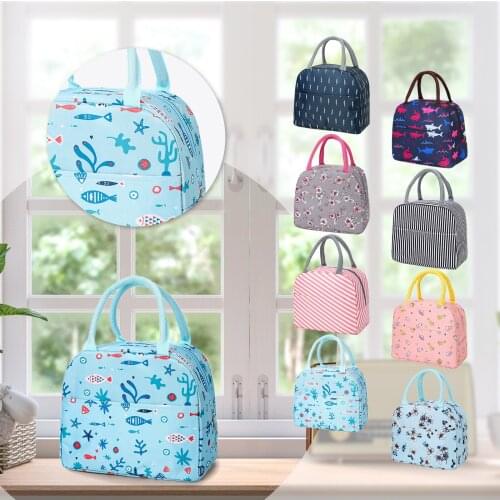 Large Portable Lunch Bag With Rice Fashion Lunch Box Storage Bag Insulation Dinner Handbag For School Food Container