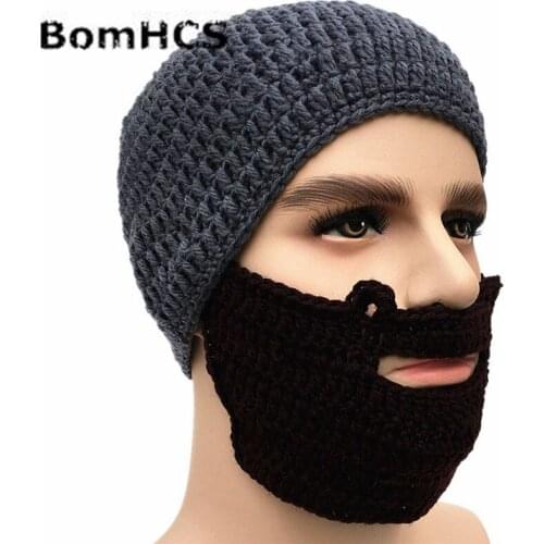 BomHCS Novetly Knight Beard Hat Beanie Knit Winter Warm Windproof Funny Warm Caps for Men Women