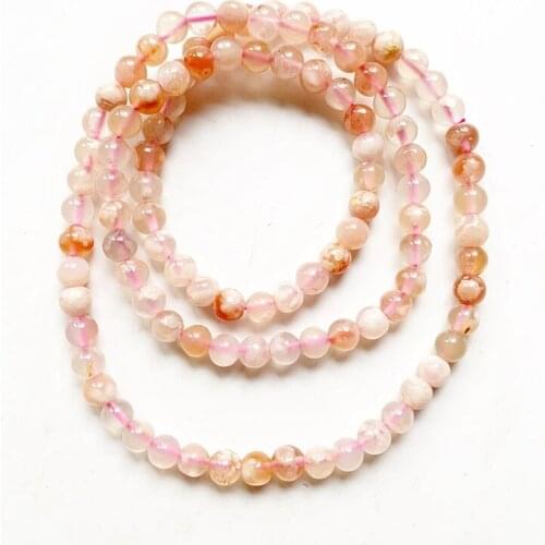 Natural Cherry Blossom Onyx Crystal Bracelet Flower Onyx Bead Necklace Bracelet Handmade