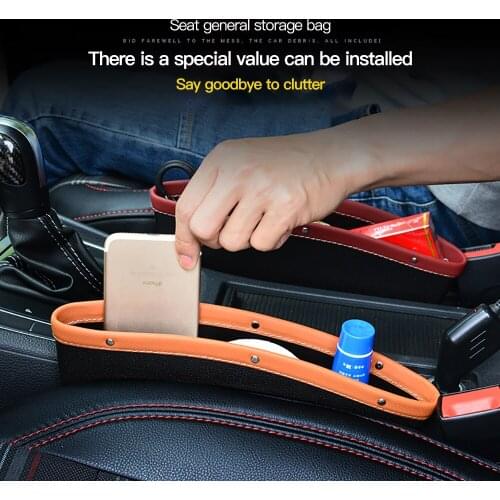 Seat Gap PU Case Storage Bag Car Organizer Artificial Leather Car Seats Gap Bag Car Accessories High Quality Storage Bag