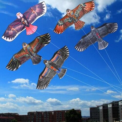 Children Flying Bird Kites Outdoor Toys 1.1m Flat Eagle Kite Kites With 30 Meter Line Windsock Toys Garden For Kids Gift