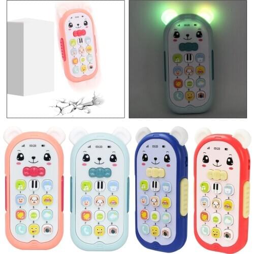 Electronic Cartoon Telephone Toy Baby Toys Telephone Toys Xmas Gfits Early Educational Learning Machine w/ Light Mini Phone Toy