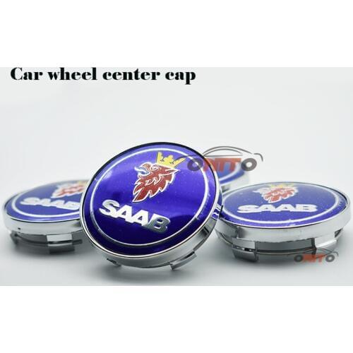Good Quality 4pcs/set 60mm 2.36inch Car Wheel Dust-proof emblem covers For 9-3 9-5 93 95 BJ SCS car wheel center cap