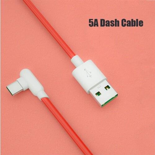 USB C 5A Fast Charging Cable Oneplus 0.3/1/1.5/2M Warp Quick Charger Elbow 90 Degree Type C Data Line For One plus 8T 7T 7 8 Pro