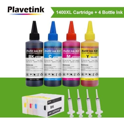 Plavetink PGI-1400XL Printer Ink Cartridge + 4×100ml Bottle Ink Refill Kits Compatible For Canon PGI 1400 MAXIFY MB2040 MB2140