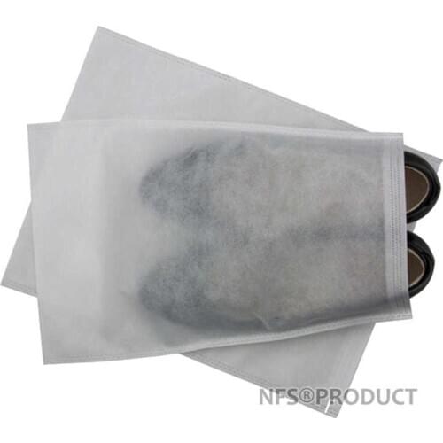 10PCS/SET Non Woven Fabric Storage Bag For Shoes Clothes Under Bed Storage 25x38cm Solid White Dustproof Protecting Shoes Bags