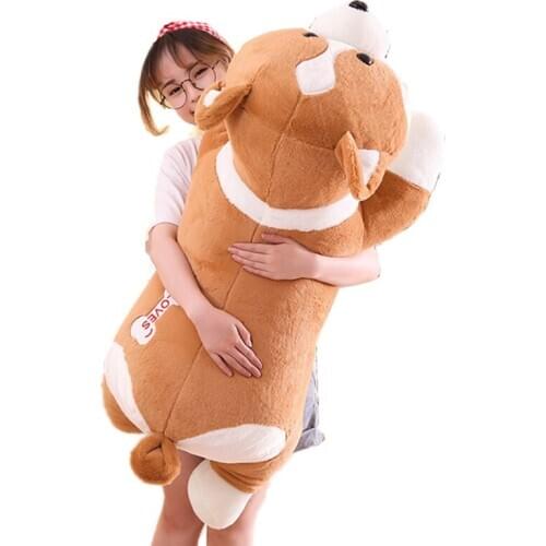 Cute cartoon corgi plush toy giant fat Shiba Inu doll dog animal sleeping pillow for boy girl gift deco 100cm 120cm DY50711