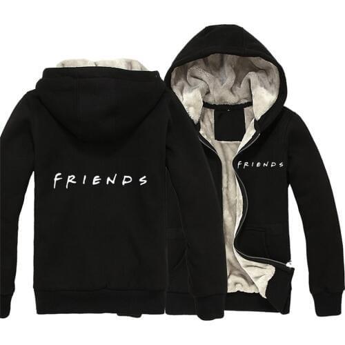 Man hooded parka Zip jacket men winter coat male jackets Friends Don Not Lie Tv Show Print Letters Plus Velvet Autumn ZIIART