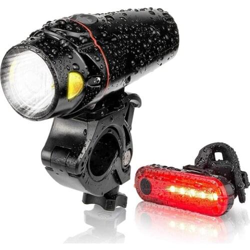 4 light mode USB smart sensor headlamp waterproof super bright rechargeable headlamp 350LM safety and taillight bicycle lamp set