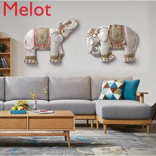 Elephant Wall Decorations Three-Dimensional Hanging Piece Pendant Wall Retro Wall-Mounted Living Room Wall Creative