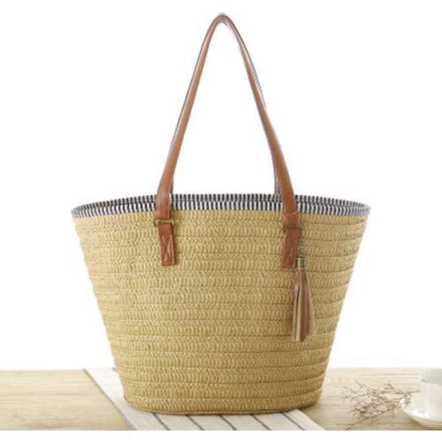 New simple shoulder Thai version of hand-woven bag fashion tassel pendant grass bag beach handbags