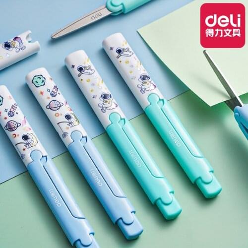 Pen Shape Scissor Kid Fold Stationery DIY Office School Home Art Child Preschool Safe Blunt Tip Portable