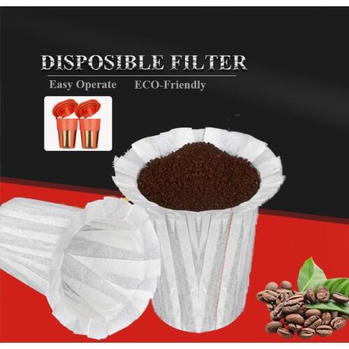 ICafilasDisposable Coffee Filter Paper Reusable K-Cup Coffee Filter Fit Keurig K-Cup 2.0 Reusable Coffee filter ECO-Friendly