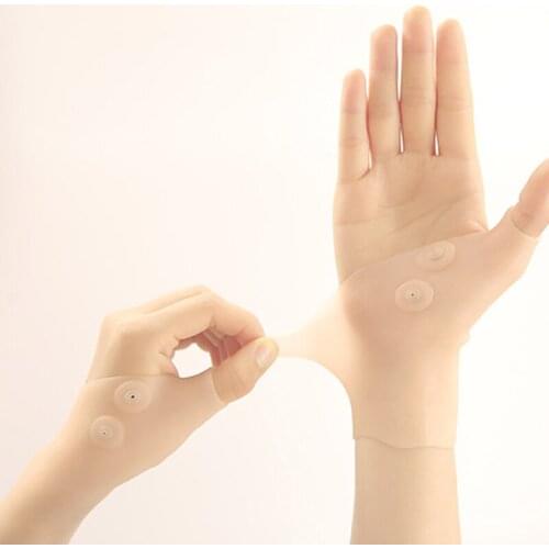 1pcs Silicone Gel Magnetic Therapy Wrist Thumb Support Gloves Arthritis Pressure Corrector Gloves pjop