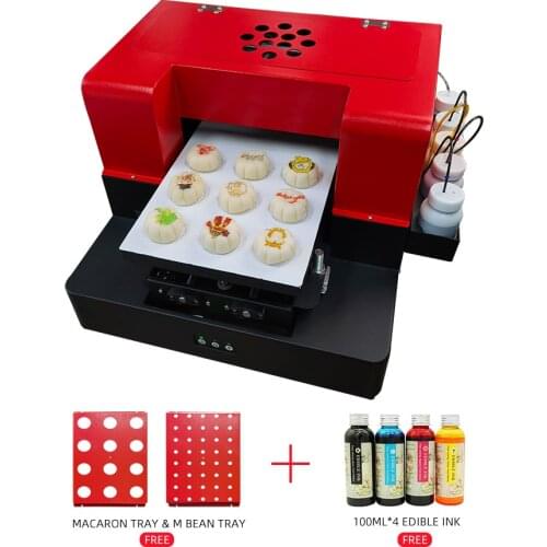 A4 Food Printer Sugar Paper Print Machine With Edible Ink for Dragees Macarons Cookie Chocolate Beans Moon Cake Jelly Bread