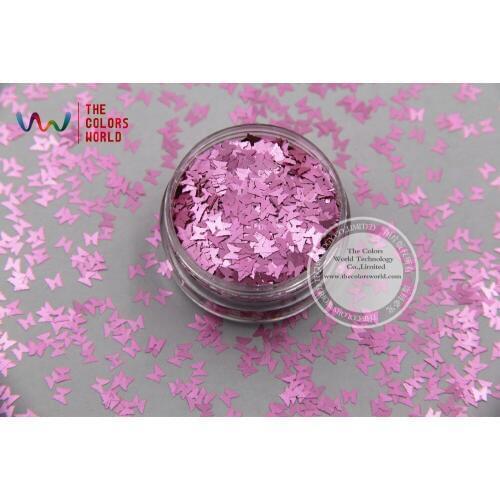 TCJ106 Pearlescent Mallow Colors Butterfly shape 3.0MM Size Glitter for nail Art nail gel makeup or DIY decoration