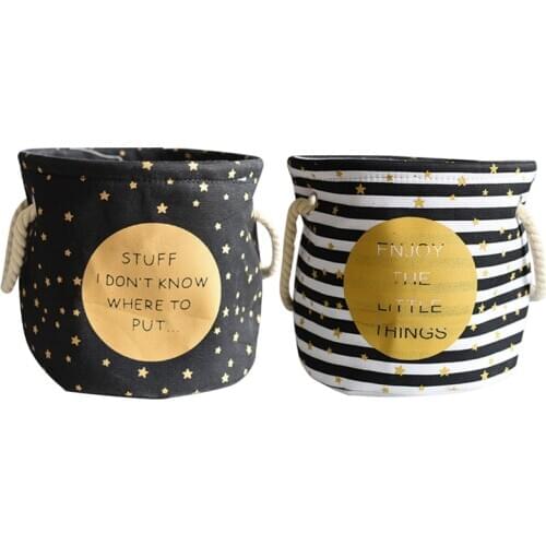 Fabric Linen Flowerpot Printed Pattern Round Hemp Rope Ears Nordic Decorative Home Flowerpot Bag Home Decor