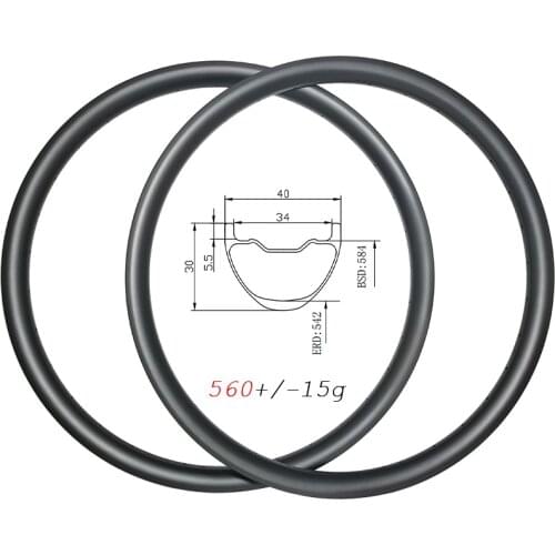 27.5er MTB Downhill 40mm wide carbon rims disc clincher tubeless 30mm deep 650B DH carbon wheels 28H 32H UD 3K 12K matte glossy